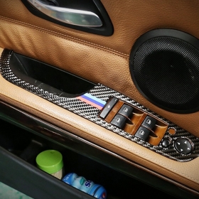 BMW 3시리즈 E90 M스타일 윈도우 조절부 테두리 커버 몰딩-리얼카본