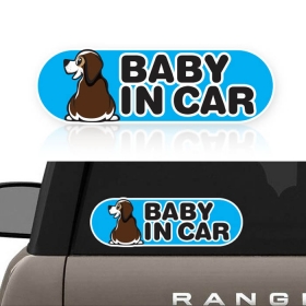 [자동차스티커] BABY IN CAR 강아지 (28cmX9cm)
