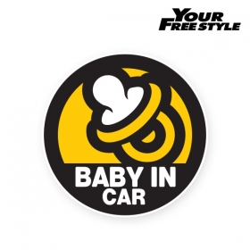 [자동차스티커] 자석스티커 BABY IN CAR 아기 쪽쪽이 (10cmX10cm)