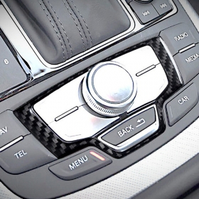 아우디 A6 기어패널 하단 조그셔틀 테두리 커버 몰딩-리얼카본