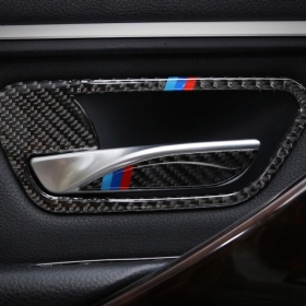 BMW 3GT F34 M스타일 내부 도어 손잡이 테두리 커버 몰딩-리얼카본