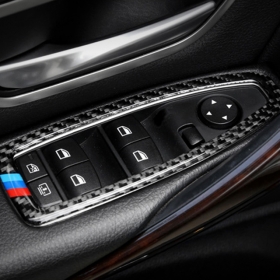 BMW 3GT F34 M스타일 윈도우 조절 버튼 테두리 커버 몰딩-리얼카본