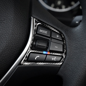 BMW 3GT F34 M스타일 스티어링 휠 핸들 버튼 테두리 커버 몰딩-리얼카본