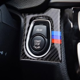 BMW 3GT F34 M스타일 스타트 버튼 테두리 커버 몰딩-리얼카본