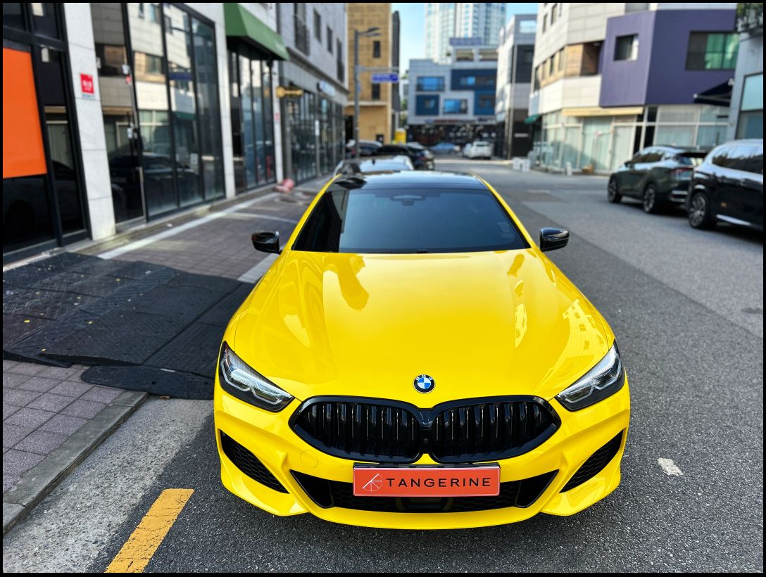 인천시 서구 / 전체랩핑 / 비닐프로그 레이싱 옐로우 컬러 / BMW / 8시리즈 시공 사진